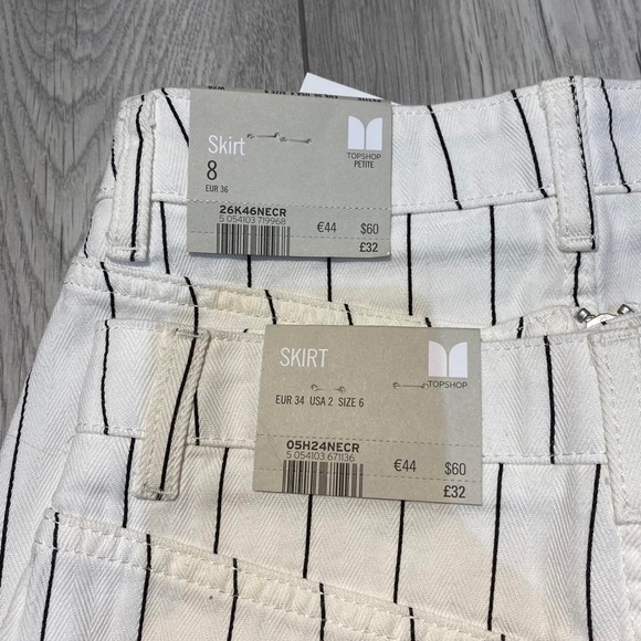 Topshop pinstripe ring zip mini skirt size 6 new with tag - Picture 4 of 4